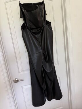 Express Black Faux Leather Jumpsuit